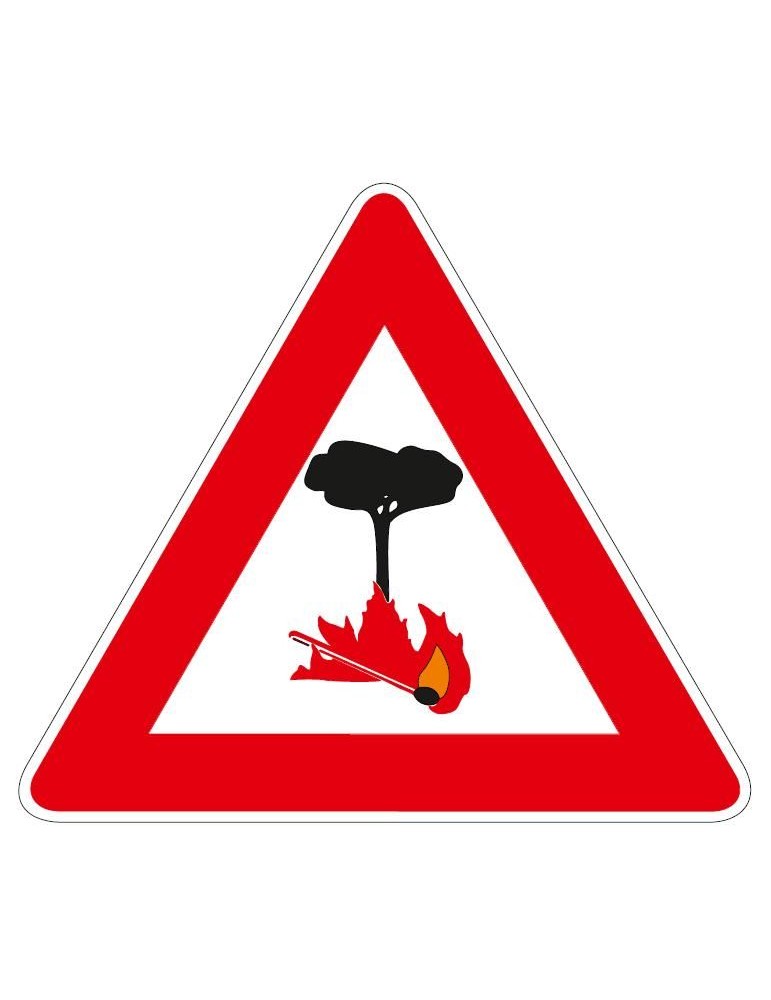 Triangolo lato 90 lamiera classe 1 fig. 34 &quot; pericolo di incendio &quot;