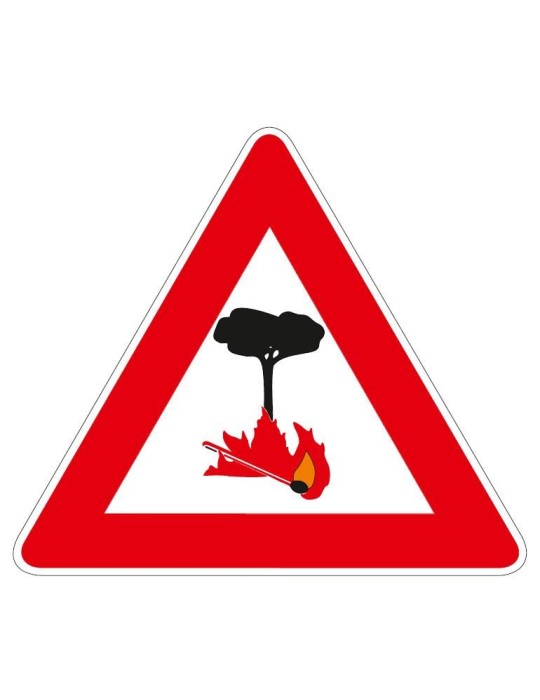 Triangolo lato 90 lamiera classe 1 fig. 34 &quot; pericolo di incendio &quot;