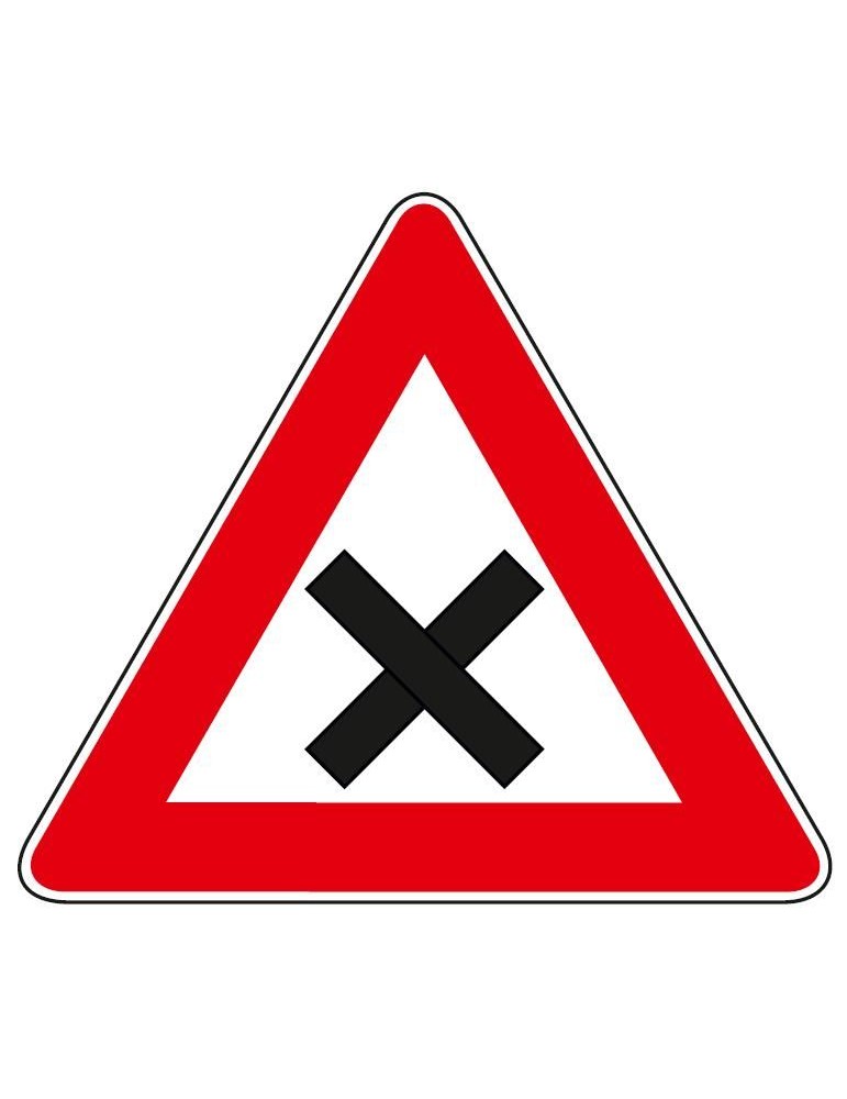 Triangolo lato 90 lamiera classe 2 fig. 40 " intersezione con precedenza a destra "