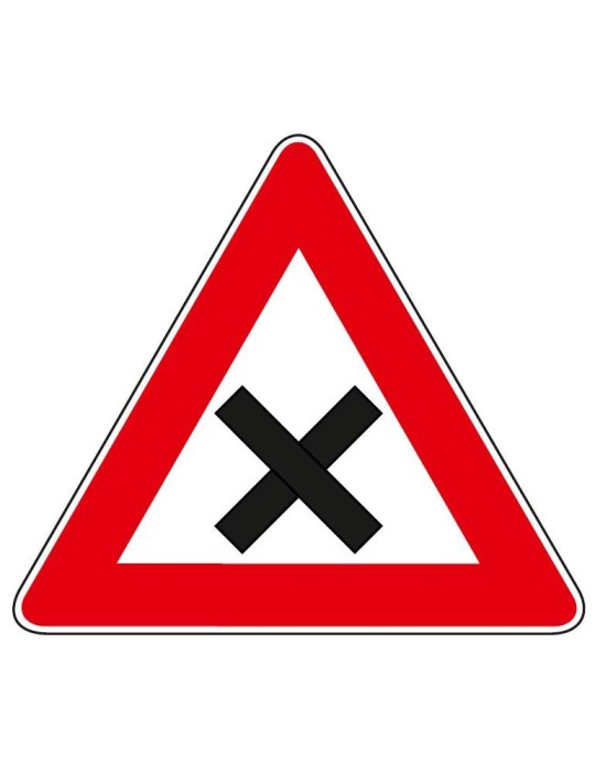 Triangolo lato 90 lamiera classe 2 fig. 40 " intersezione con precedenza a destra "