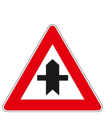 Triangolo lato 90 lamiera classe 1 fig. 43/a &quot; intersezione con diritto di precedenza &quot;
