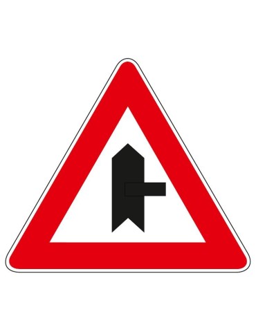 Triangolo lato 90 in lamiera classe 1 fig. 43/b &quot; intersezione a T con diritto di precedenza dx &quot;