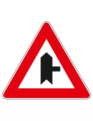 Triangolo lato 90 in lamiera classe 1 fig. 43/b &quot; intersezione a T con diritto di precedenza dx &quot;