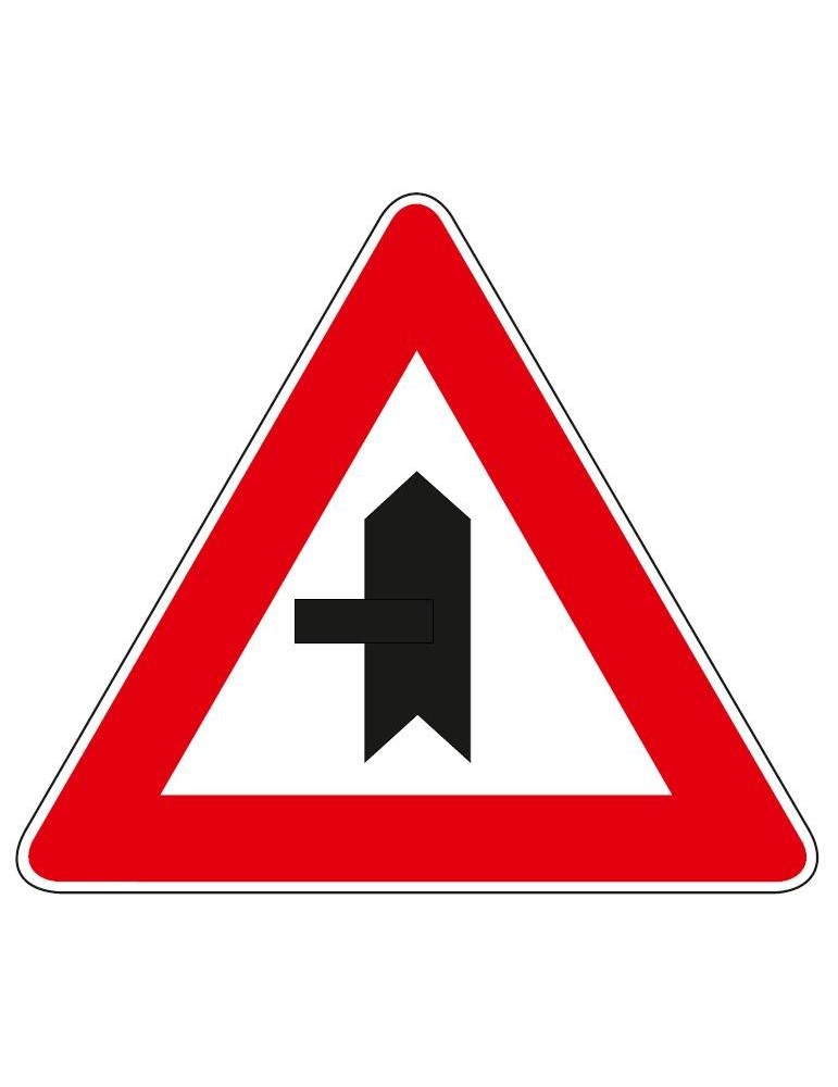 Lado triangular 90 chapa metálica clase 1 fig. 43/c " Intersección en T con derecho de paso a la izquierda "