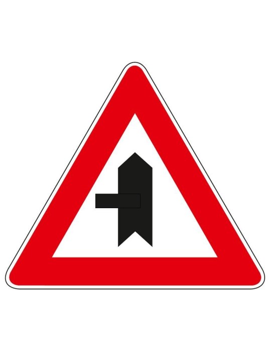 Triangolo lato 90 lamiera classe 1 fig. 43/c " intersezione a T con diritto di precedenza sx "