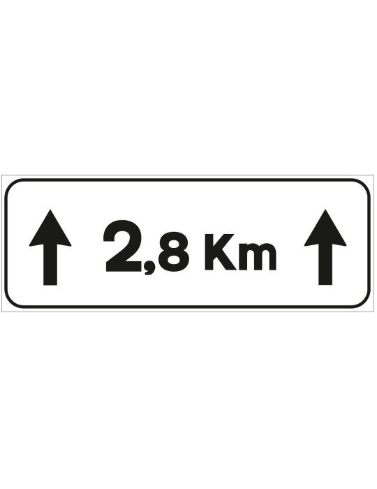 Ergänzungstafel aus Blech der Klasse 1 mit Dimm. 53x18 Mod. 2/b " verlängert"