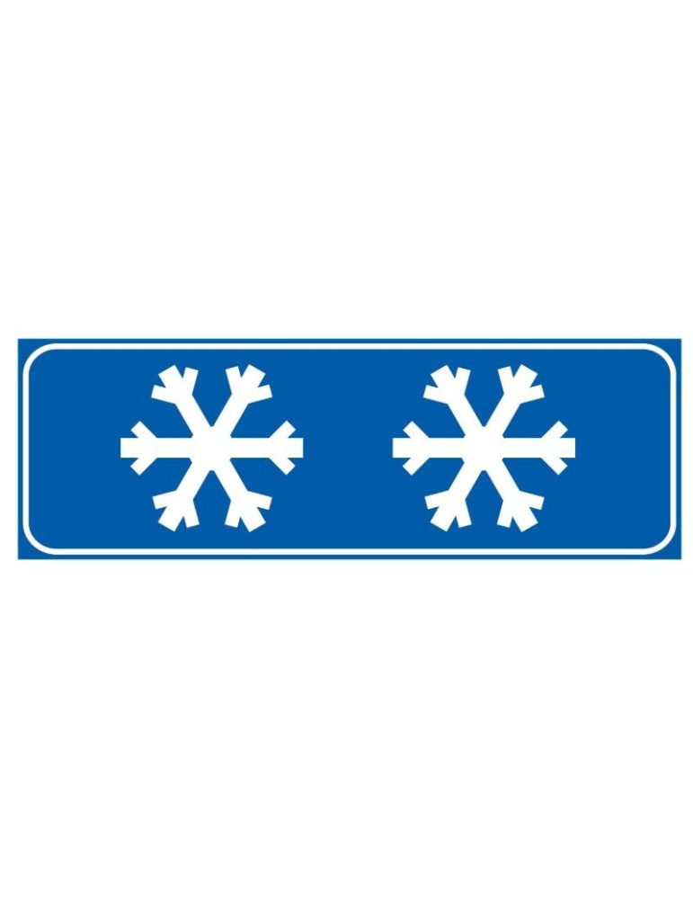 Panel suplementario en chapa metálica clase 1 dim. Mod 53x18. 6/h "Carretera resbaladiza por hielo"