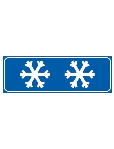 Panel suplementario en chapa metálica clase 1 dim. Mod 80x27. 6/h "Carretera resbaladiza por hielo"