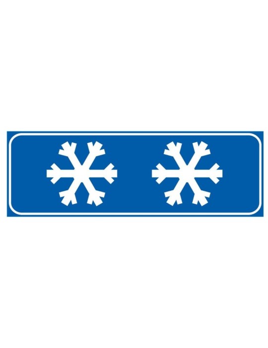 Panel suplementario en chapa metálica clase 1 dim. Mod 80x27. 6/h "Carretera resbaladiza por hielo"