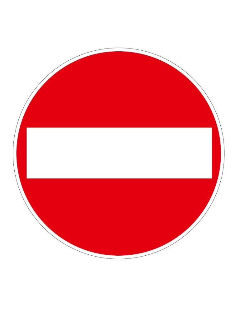 Diámetro del disco: 60 cm, clase 1, fig. 47, "sentido prohibido"