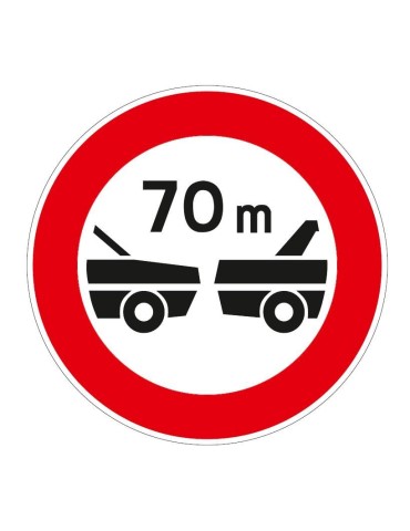 Disco di diametro 60 cm classe 1 fig. 49 &quot; distanziamento minimo obbligatorio di ... metri &quot;