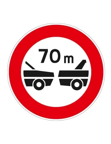 Disco di diametro 60 cm classe 1 fig. 49 &quot; distanziamento minimo obbligatorio di ... metri &quot;