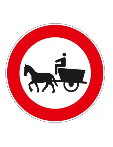 Disco di diametro 60 cm classe 1 fig. 53 &quot; transito vietato ai veicoli a trazione animale &quot;