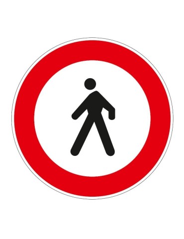 Disque de 60 cm de diamètre, classe 1, fig. 54 « transit interdit aux piétons »