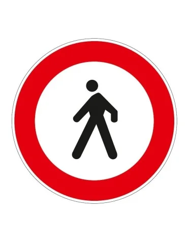 Disco di diametro 60 cm classe 1 fig. 54 &quot; transito vietato ai pedoni &quot;
