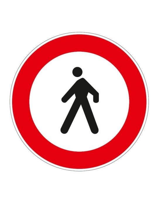 Disc with a diameter of 60 cm class 1 fig. 54 "transit forbidden to pedestrians"