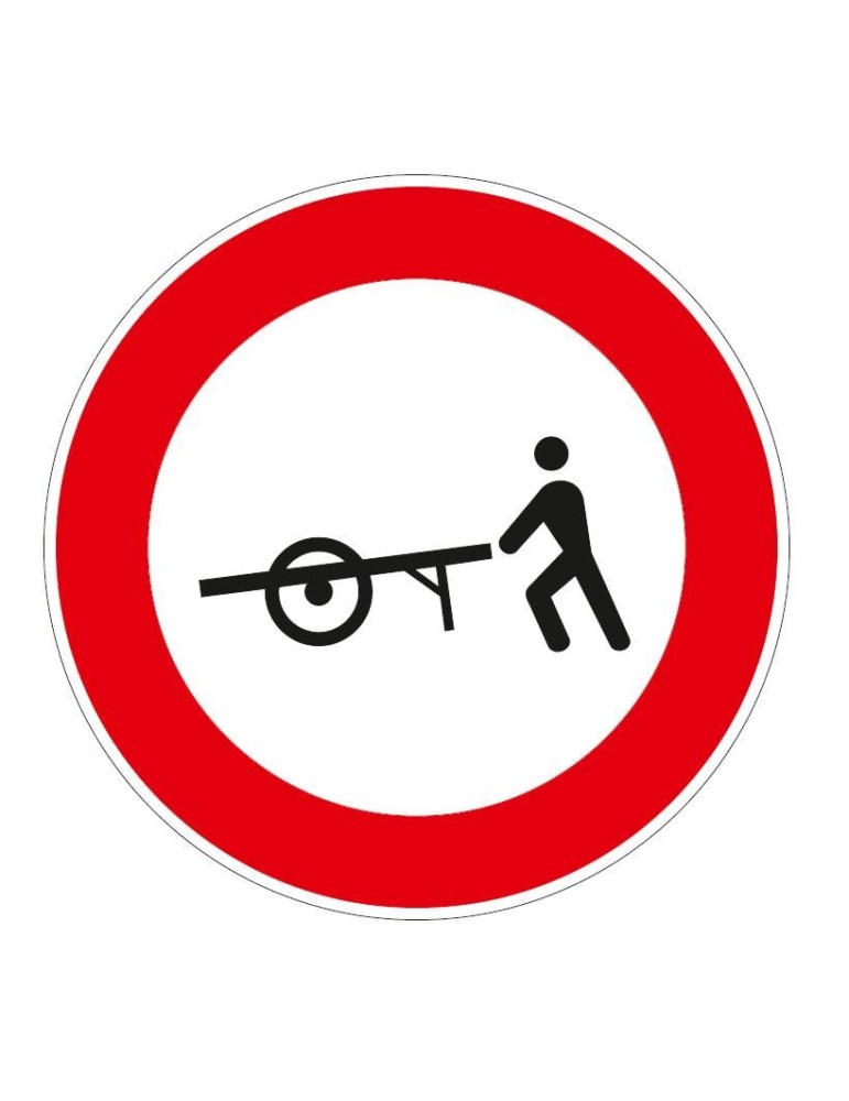 Scheibendurchmesser 60 cm, Klasse 1, Abb. 57 "Für Fahrzeuge von Hand verbotener Transport"
