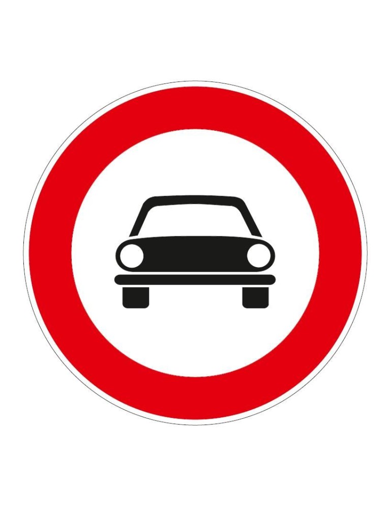 Disc diameter 60 cm class 1 fig. 58 "transit prohibited to all motor vehicles" Disc diameter 60 cm class 1 fig. 58 "transit prohibited to all motor vehicles"
