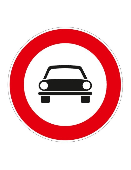 Disc diameter 60 cm class 1 fig. 58 "transit prohibited to all motor vehicles" Disc diameter 60 cm class 1 fig. 58 "transit prohibited to all motor vehicles"