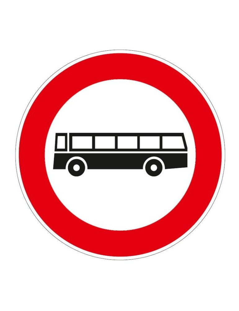 Disco diametro 60 cm classe 1 fig. 59 " transito vietato autobus " Disco diametro 60 cm classe 1 fig. 59 " transito vietato autobus "