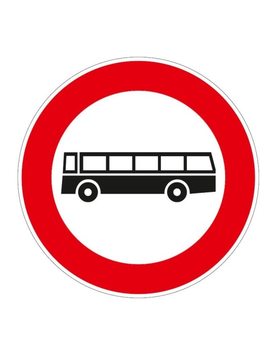 Disco diametro 60 cm classe 1 fig. 59 " transito vietato autobus " Disco diametro 60 cm classe 1 fig. 59 " transito vietato autobus "