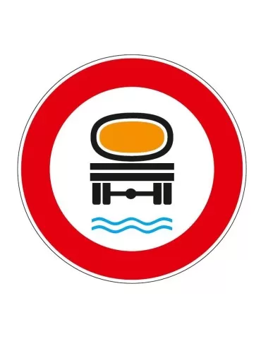 Disc diameter 60 cm class 1 fig. 64/b &quot; transit forbidden to vehicles transporting prod. likely to contaminate the