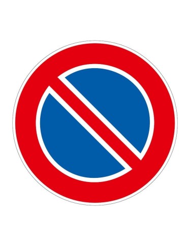 Aucun panneau de stationnement figure 74 diamètre 60 cm classe 1 en tôle galvanisée conforme au code routier.