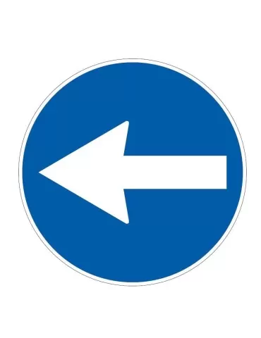 Disco di diametro 40 cm classe 1 fig. 80/b &quot; direzione obbligatoria a sinistra &quot;