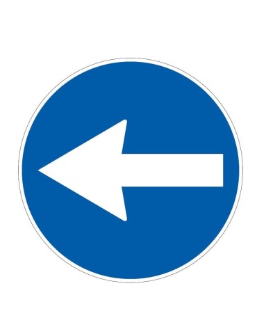 Sign Mandatory direction to the left Disc Diameter 40 cm Class 1 Fig. 80/b Sheet metal