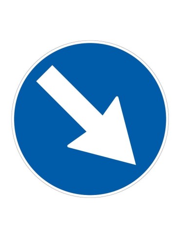 Mandatory Passage To The Right Disc Sign Diameter 40 cm Class 1 Fig. 82/b Sheet Metal