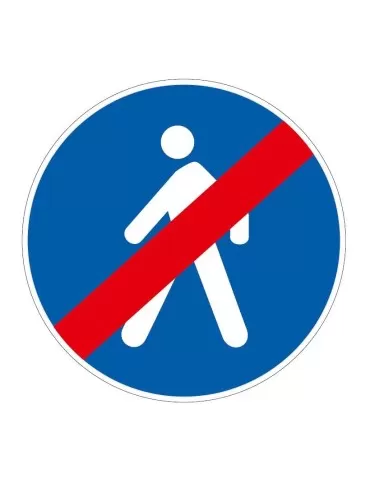 Disco di diametro 40 cm classe 1 fig. 89 &quot; fine del percorso pedonale &quot;