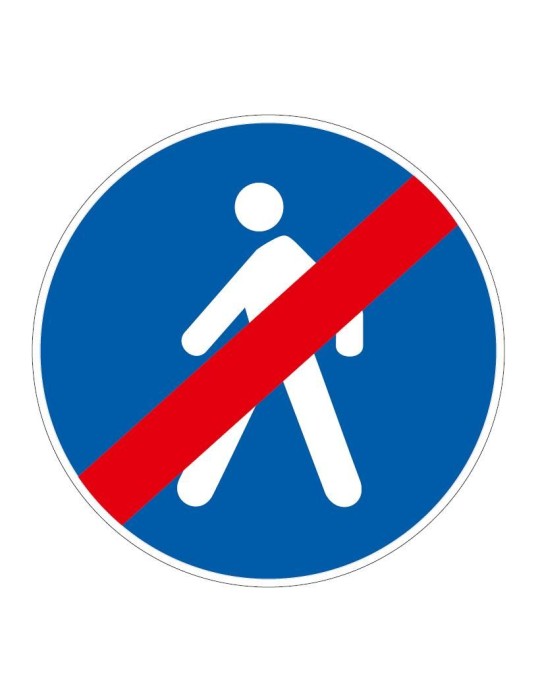 Disco di diametro 40 cm classe 1 fig. 89 " fine del percorso pedonale "