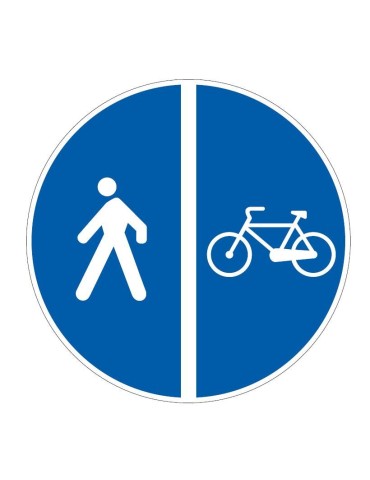 Disco di diametro 60 cm classe 1 fig. 92/a &quot; pista ciclabile contigua al marciapiede &quot;