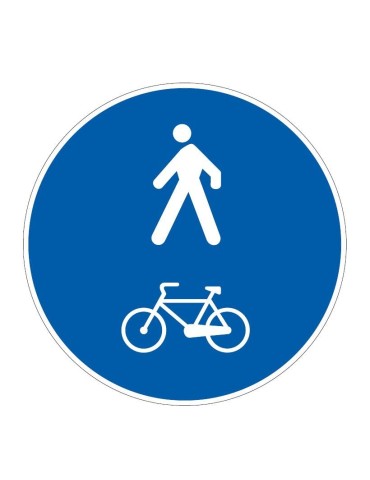 Disco di diametro 40 cm lamiera classe 1 fig. 92/b &quot; percorso pedonale e ciclabile &quot;