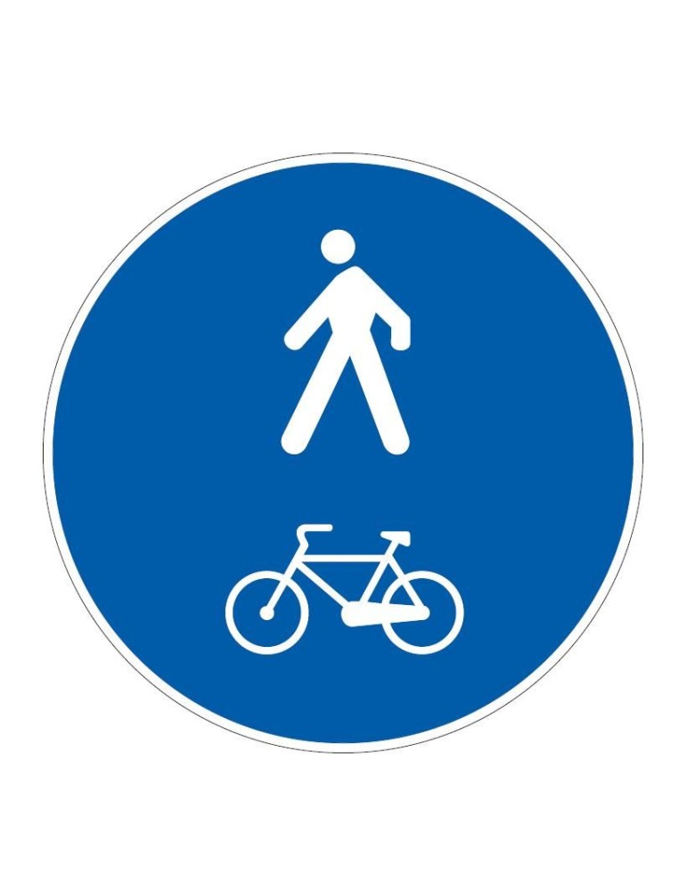 Disco di diametro 40 cm lamiera classe 1 fig. 92/b " percorso pedonale e ciclabile "