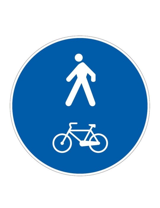 Diámetro disco. Lámina metálica de 60 cm clase 1 fig. 92/b "Camino peatonal y bici"