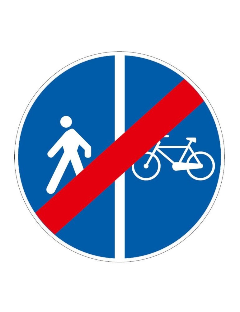 Disque de 40 cm de diamètre en tôle classe 1 fig. 93/a « extrémité de la piste cyclable adjacente au trottoir »