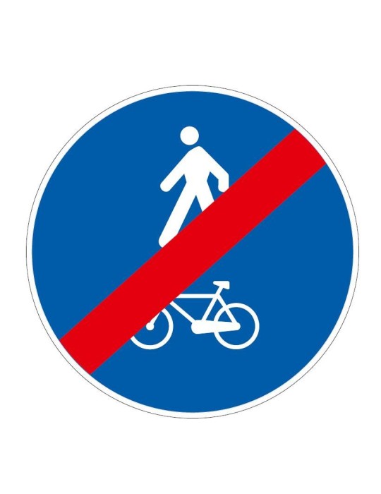 Diamètre discale. 40 cm de tôle classe 1 fig. 93/b « fin de la piste piétonne et cyclable »