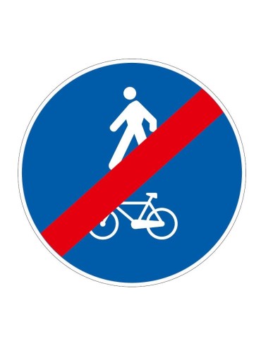 Disco diam. 60 cm lamiera classe 1 fig. 93/b &quot; fine del percorso pedonale e ciclabile &quot;