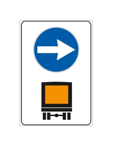 Supplementary panel in sheet metal class 1 40x60 mod. 8/b &quot;Mandatory dangerous goods itinerary&quot;