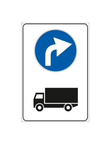 Panneau supplémentaire en tôle classe 1 40x60 mod. 8/c « Avis de déviation obligatoire des camions en transit »