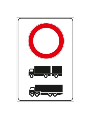 Supplementary panel in sheet metal class 1 40x60 mod. 8/d &quot;prohibition of transit of trucks&quot;