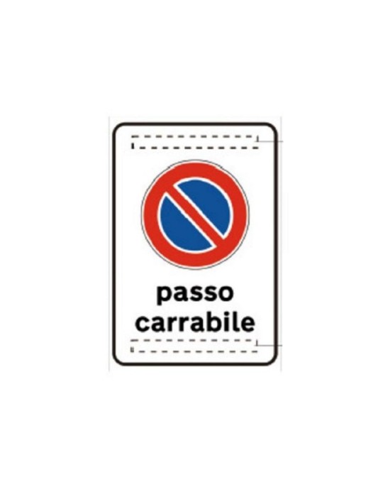 Pannello integrativo in lamiera classe 1 40x60 fig. 78 " passo carrabile "