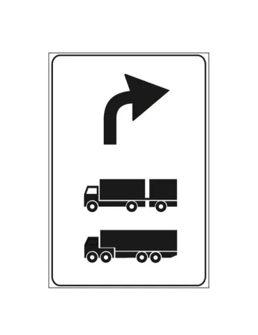 Supplementary panel in class 1 sheet metal 40x60 fig. 350 &quot; warning of recommended deviation of trucks in transit &quot;