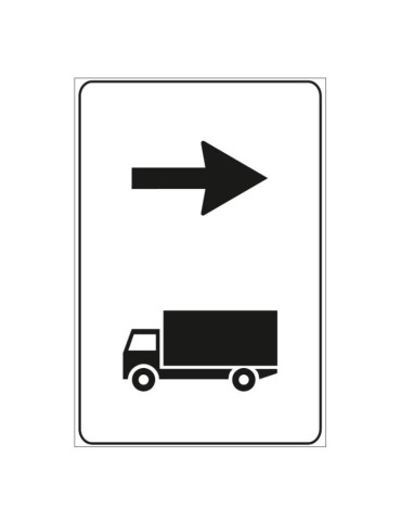 Panneau supplémentaire en tôle classe 1 40x60 fig. 351 « direction recommandée du camion »