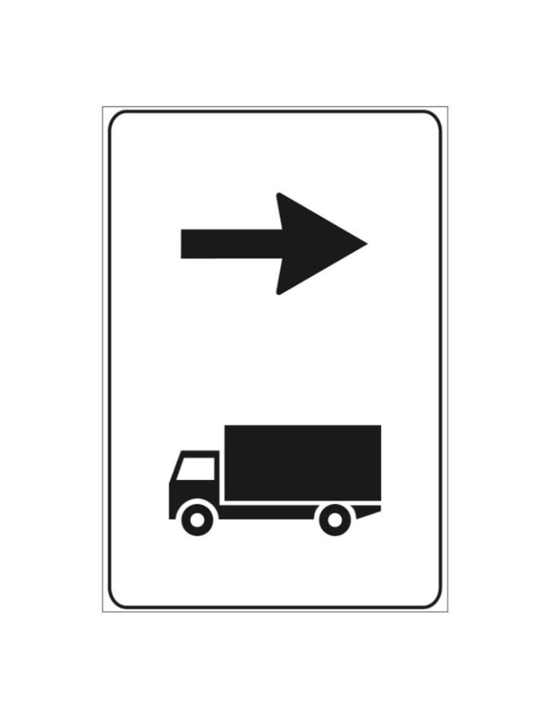 Supplementary panel in sheet metal class 1 40x60 fig. 351 " recommended truck direction "