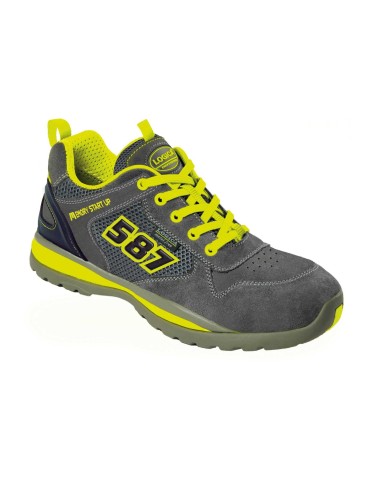 scarpa bassa scamosciata grigio/giallo fluo logica professional &quot;sigma&quot;
