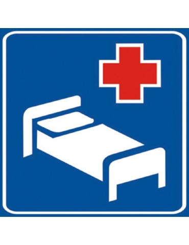 Targa 60x60 lamiera classe 1 fig. 302 &quot; ospedale &quot;