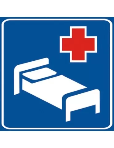 Targa 60x60 lamiera classe 1 fig. 302 &quot; ospedale &quot;