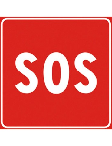 Targa 60x60 lamiera classe 1 fig. 305 &quot; sos &quot;